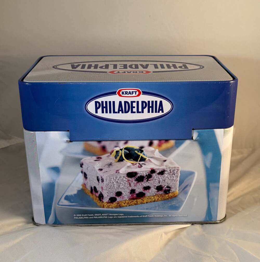 Kraft Philadelphia Cream Cheese Recipe Collection Tin with Recipe Cards